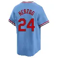 Men's No.24 Whitey Herzog St. Louis Cardinals Light Blue Limited Cooperstown Collection Jersey