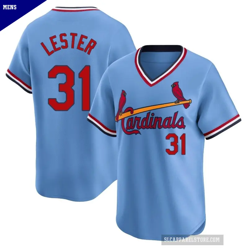 Men's No.31 Jon Lester St. Louis Cardinals Light Blue Limited Cooperstown Collection Jersey