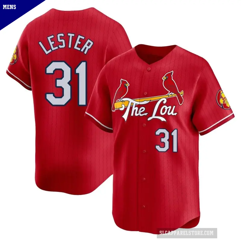 Men's No.31 Jon Lester St. Louis Cardinals Red Limited 2024 City Connect Jersey