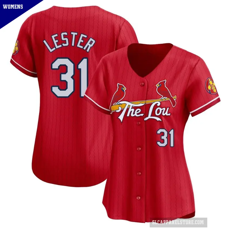 Women's No.31 Jon Lester St. Louis Cardinals Red Limited 2024 City Connect Jersey